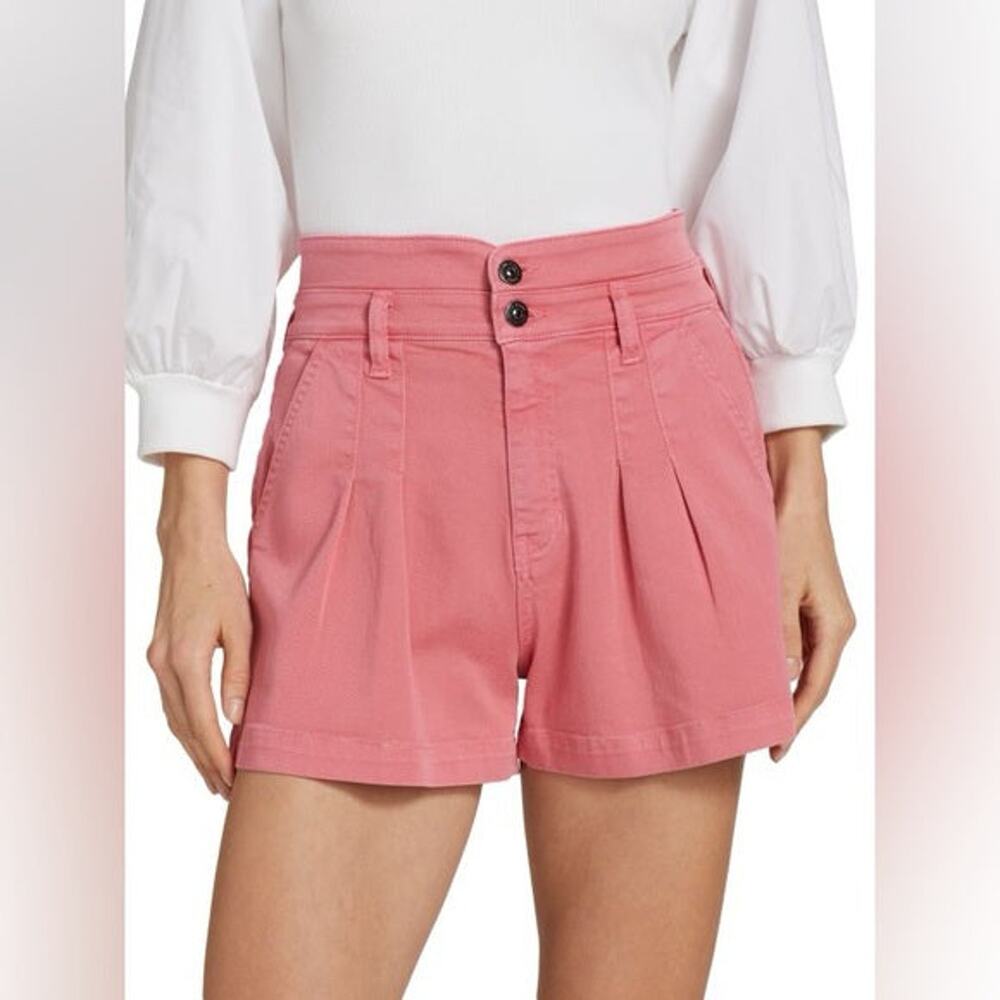 Veronica Beard Jaylen Pintuck Button Fly High Waisted Short Pink Women's Size 26